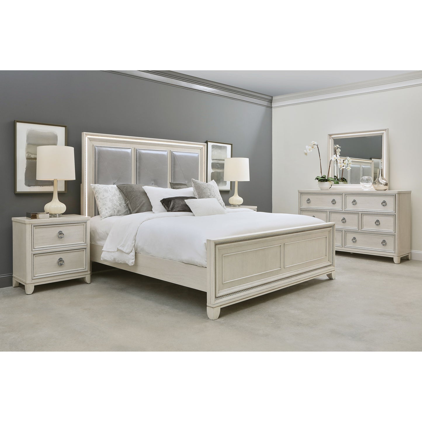 Orleans - Upholstered Storage Bed With LED Lights