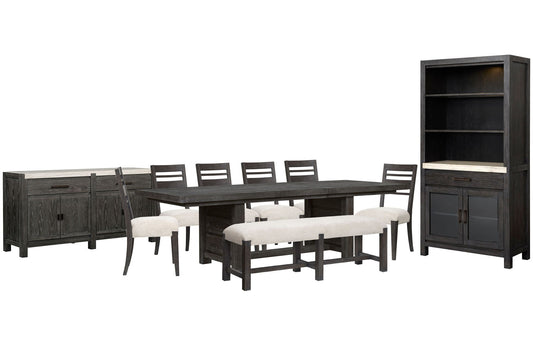 Plum Creek - 10 Piece Extendable Trestle Dining Table Set