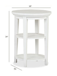 Heron Cove - Round Accent End Table - Chalk White
