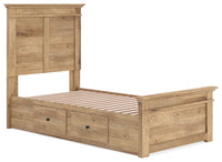 Makidern - Panel Storage Bed With 2 Under Bed Storage Units