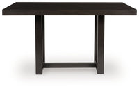 Neymorton - Dark Grayish Brown - 5 Pc. - Rectangular Dining Room Counter Table, 4 Barstools