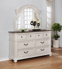 B0162N - 2 Piece Dresser And Mirror Set - White