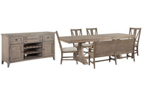 Paxton Place - Extendable Trestle Dining Table Set