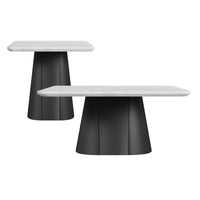 Edison - 2 Piece Occasional Table Set (Coffee Table & End Table) - White And Black