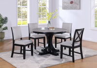 Harriet - Round Dining Table - Charcoal & Gray