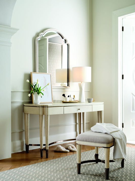 Grace - Vanity And Mirror Set With Stool - White