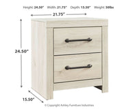 Cambeck - Whitewash - Two Drawer Night Stand