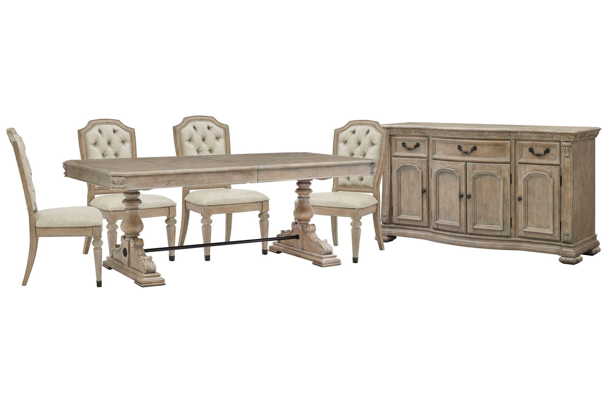 Marisol - Extendable Trestle Dining Table Set