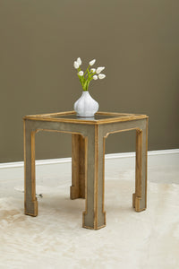 Art Deco - Side Table With Mirror Top - Gray