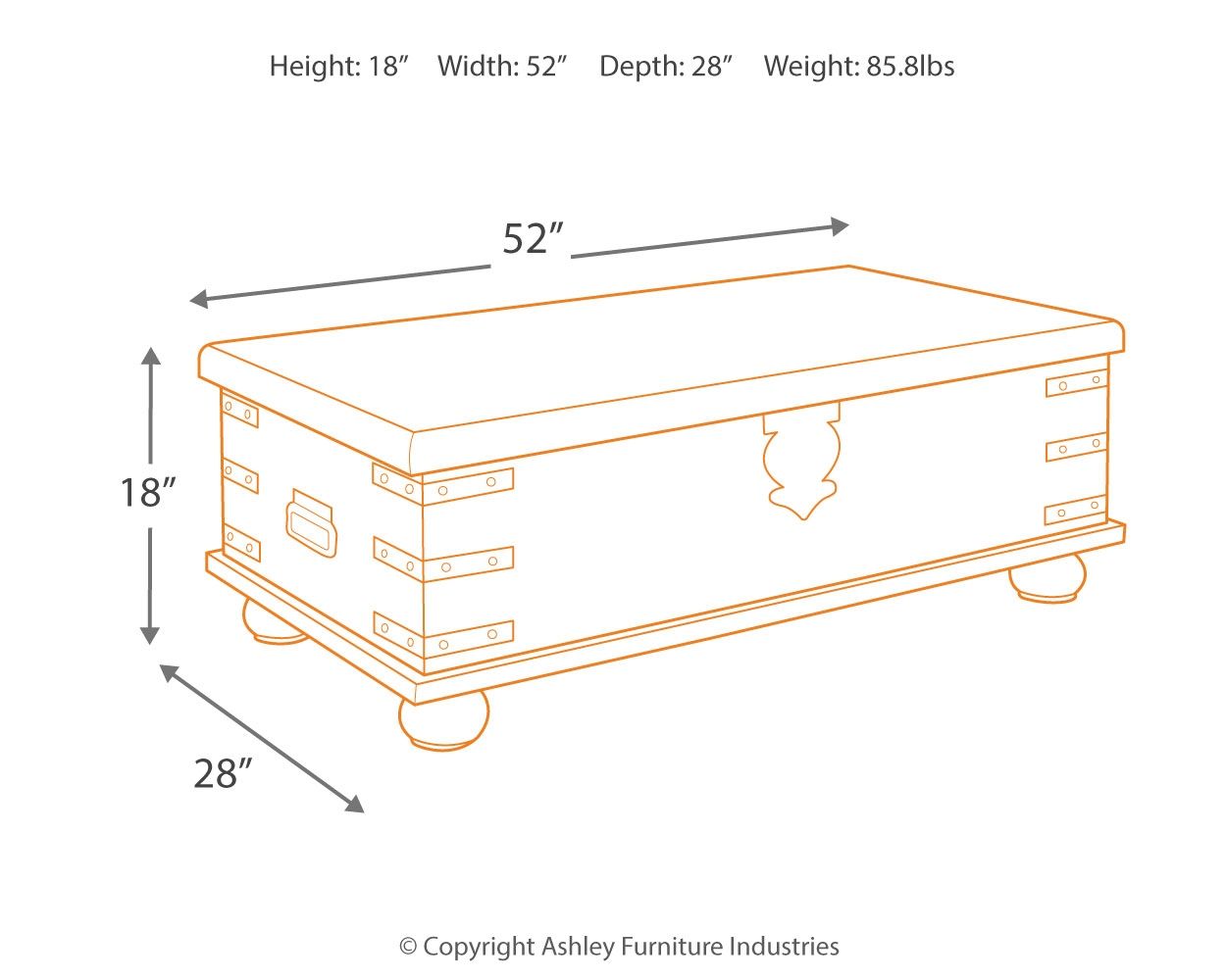 Carynhurst - White Wash Gray - Lift Top Cocktail Table