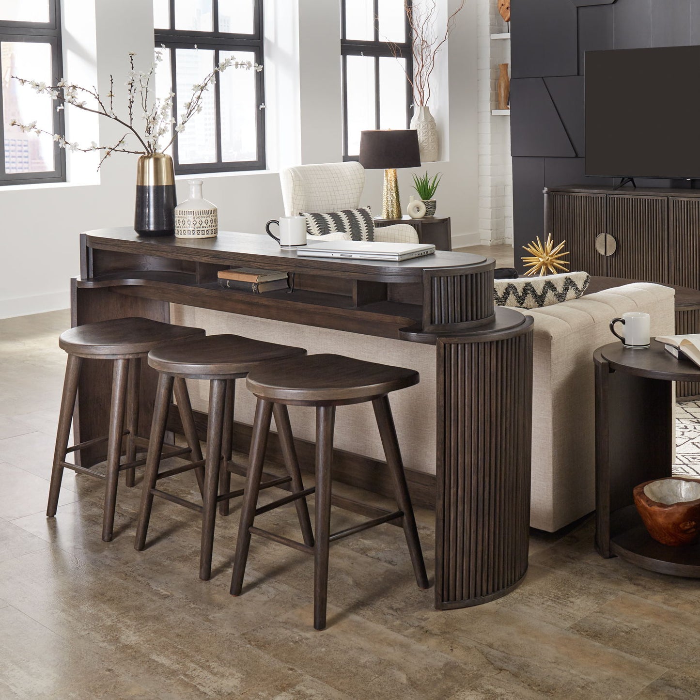 City View - Console Bar Table - Coffee Bean