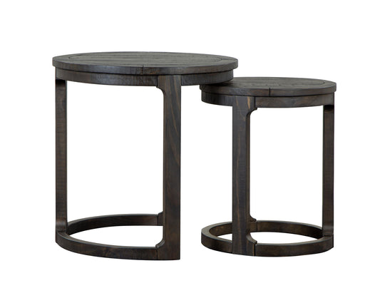 Boswell - Round Nesting End Table - Peppercorn