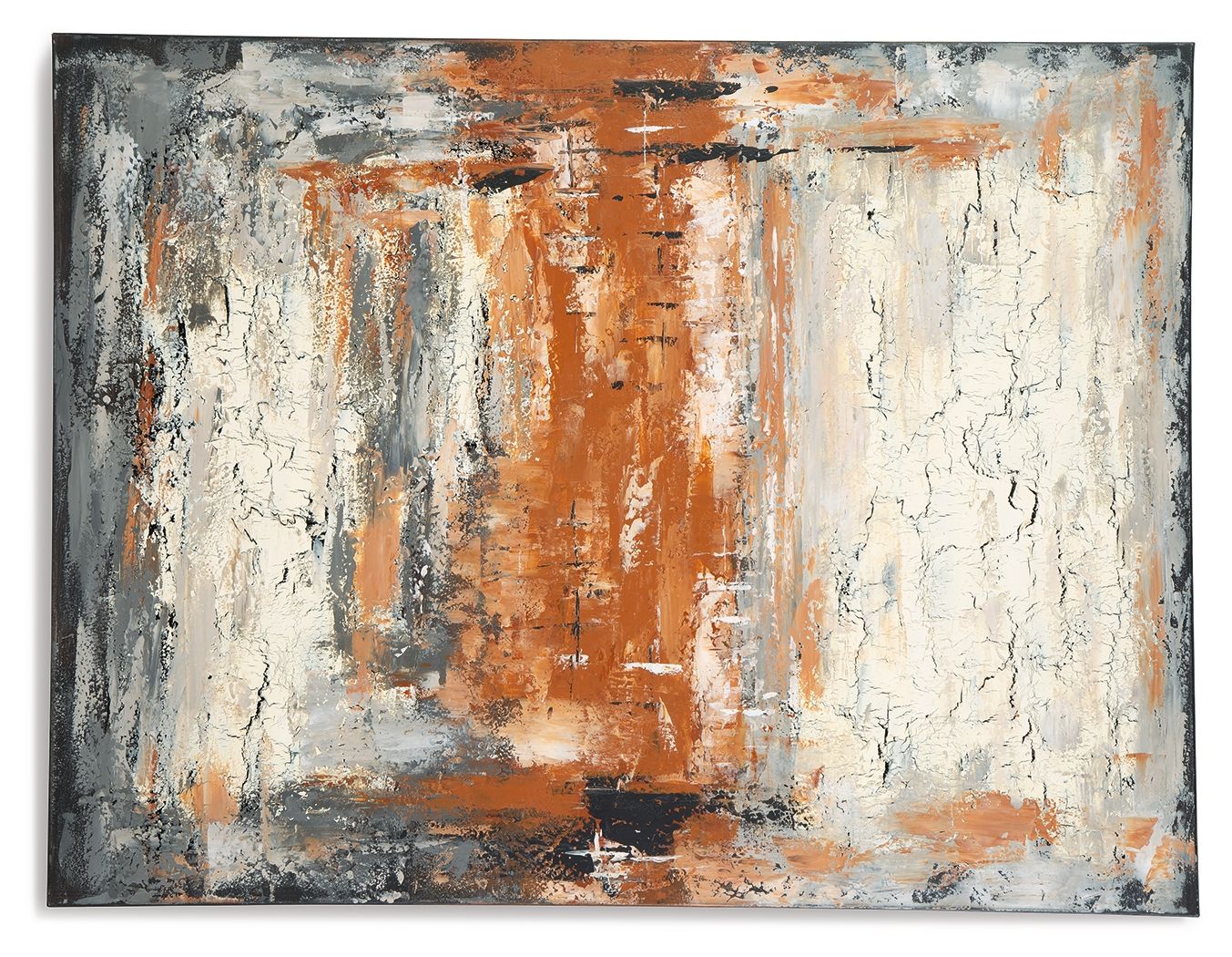 Carmely - Gray / White / Orange - Wall Art