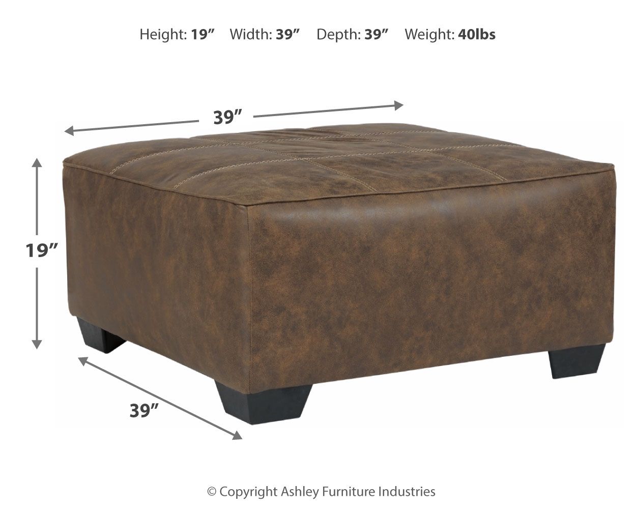 Abalone - Chocolate - Oversized Accent Ottoman