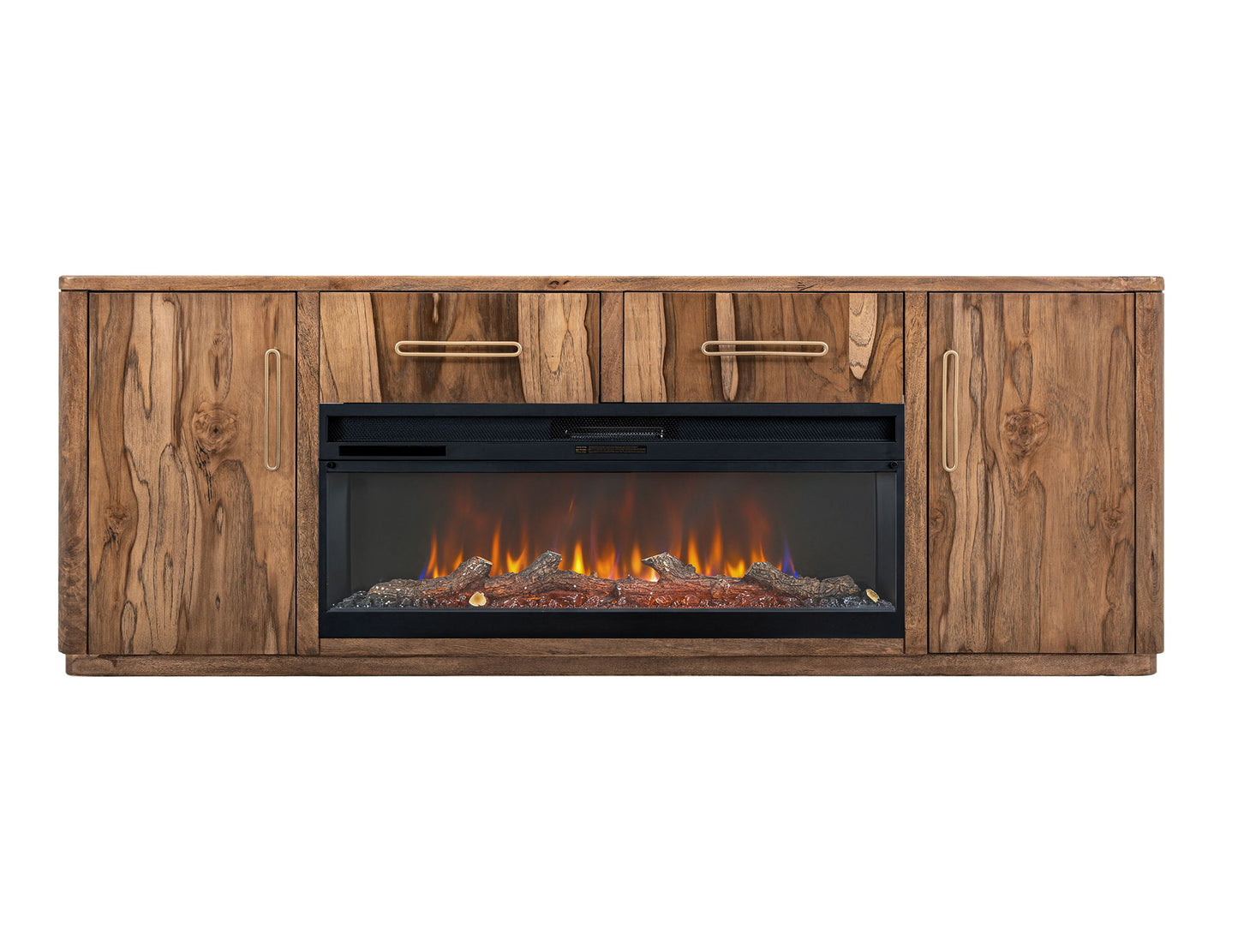 Balam - 80" TV Stand For Fire Place - Light Brown