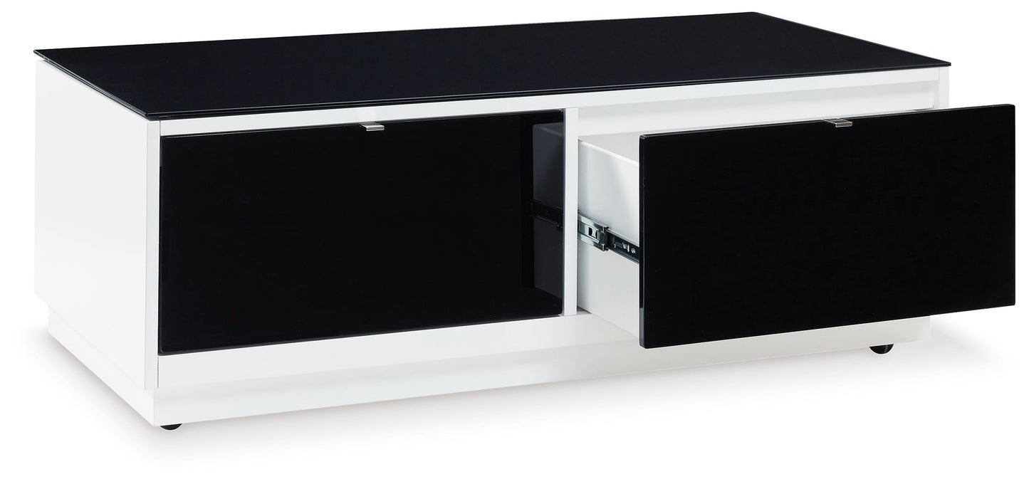 Gardoni - White / Black - Rectangular Cocktail Table