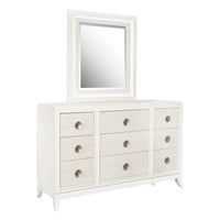 Melrose - Beveled Dresser Mirror with LED Lights in a White Finish - White