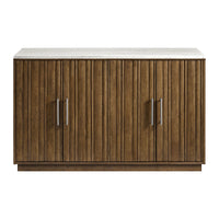Carmela - Server With White Marble, Power And USBC - Brown