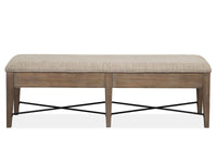 Paxton Place - Bench With Upholstered Seat - Dovetail Gray