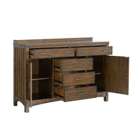 Seneca - 5-Drawer, 2-Door Server - Brown