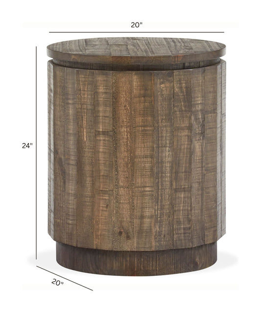Baisden - Round Accent End Table - Tobacco