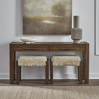 Broadmore - 3 Piece Table Set (1 Console Table 2 Console Stools) - Brown
