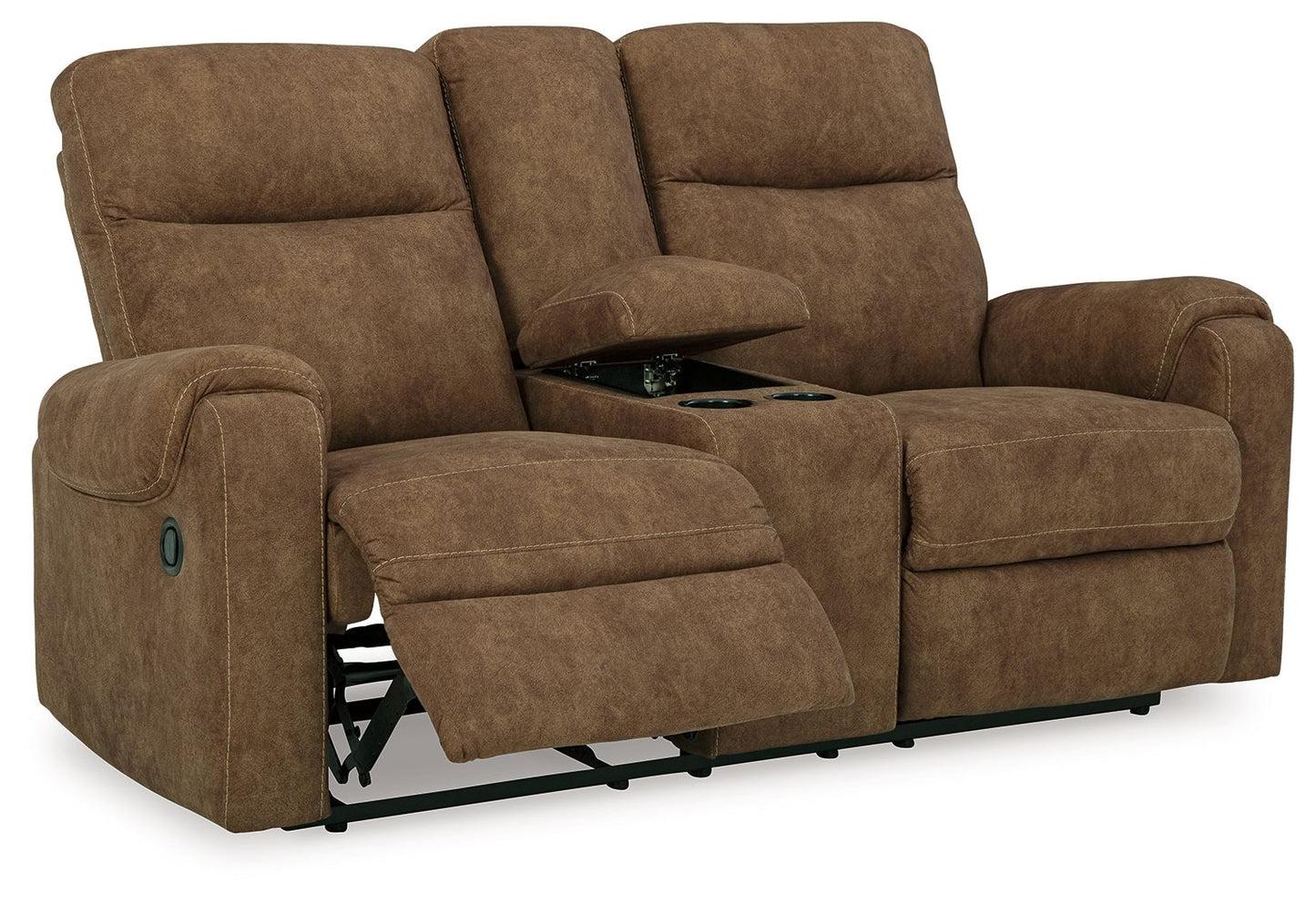 Edenwold - Brindle - Dbl Reclining Loveseat with Console