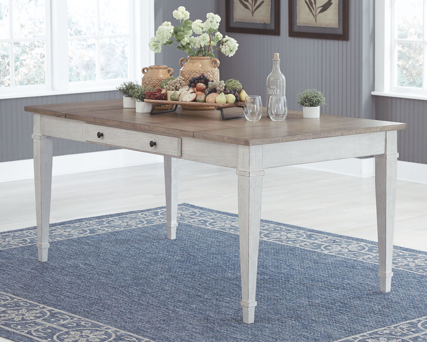 Skempton - White - RECT DRM Table w/Storage