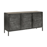 3-Door Metal Sideboard - Dark Gray