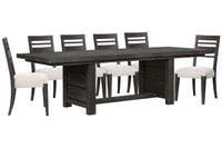 Plum Creek - 7 Piece Extendable Trestle Dining Table Set