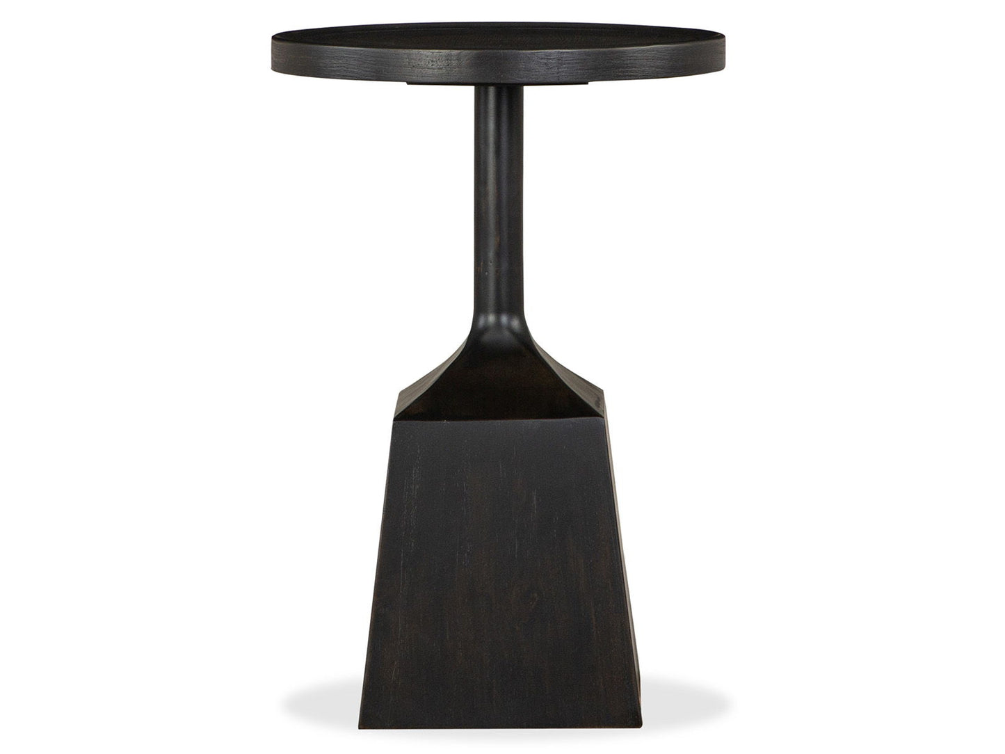 Lindon - Dark Round Pedestal Accent End Table - Belgian Wheat