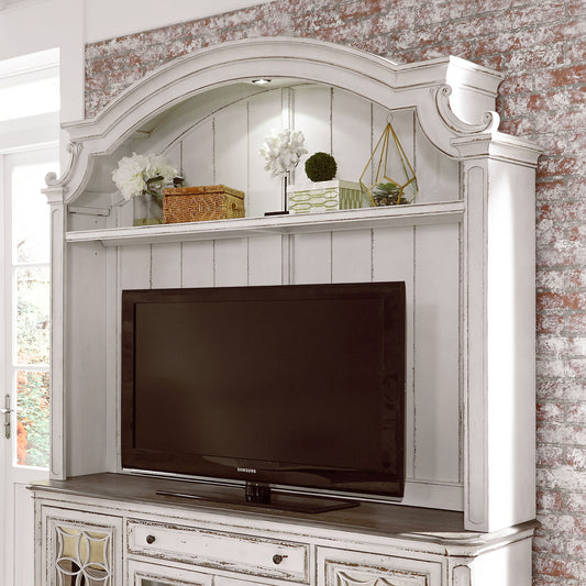 Magnolia Manor - Arched Entertainment Hutch - White