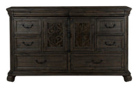 Bellamy - Drawer Dresser With Shaped Mirror - Peppercorn