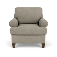 Moxy - Fabric Arm Chair, T-Shaped Seat Cushion, Curved Sock Arms