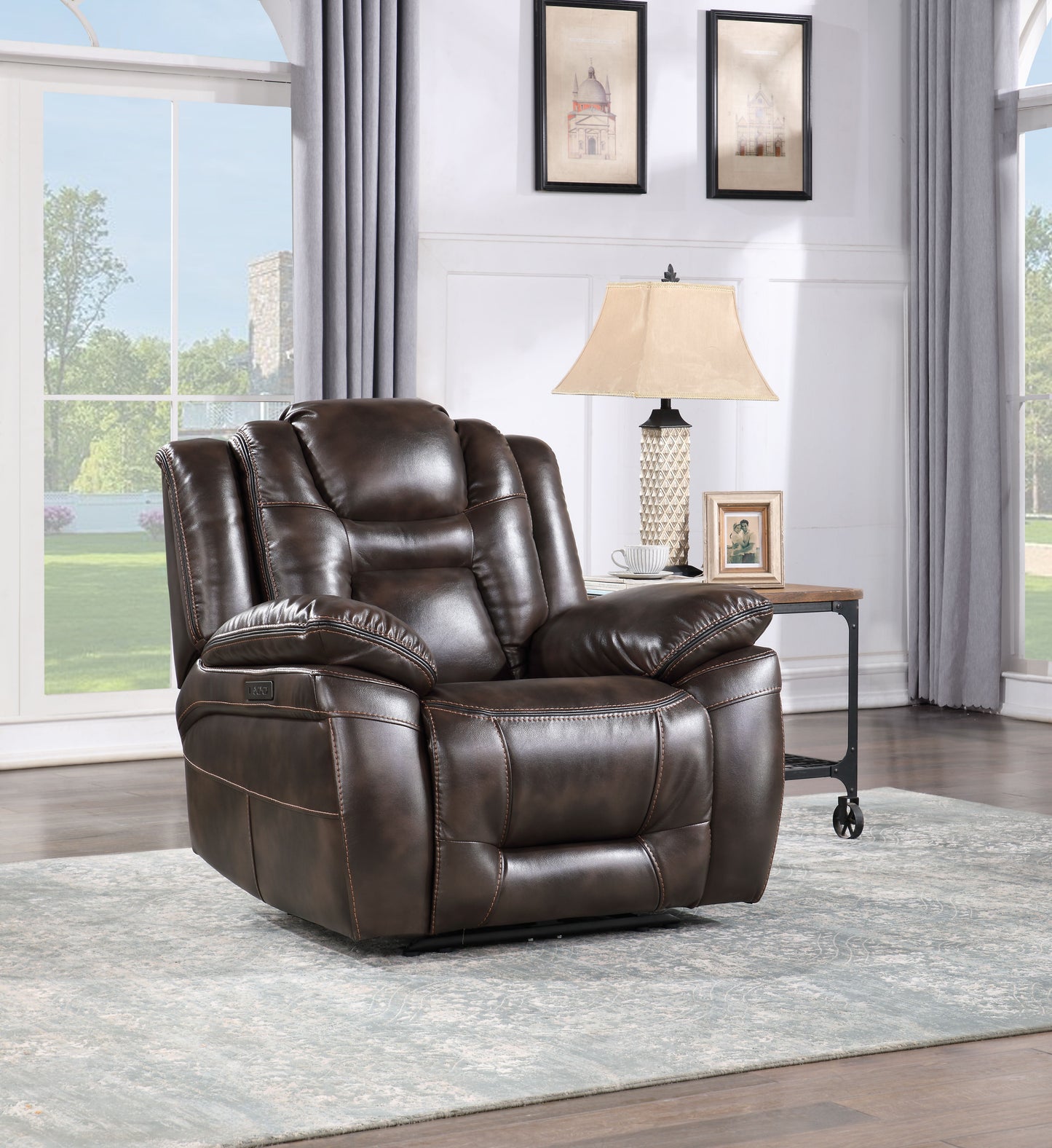 Oportuna - Dual Power Recliner Coffee - Dark Brown