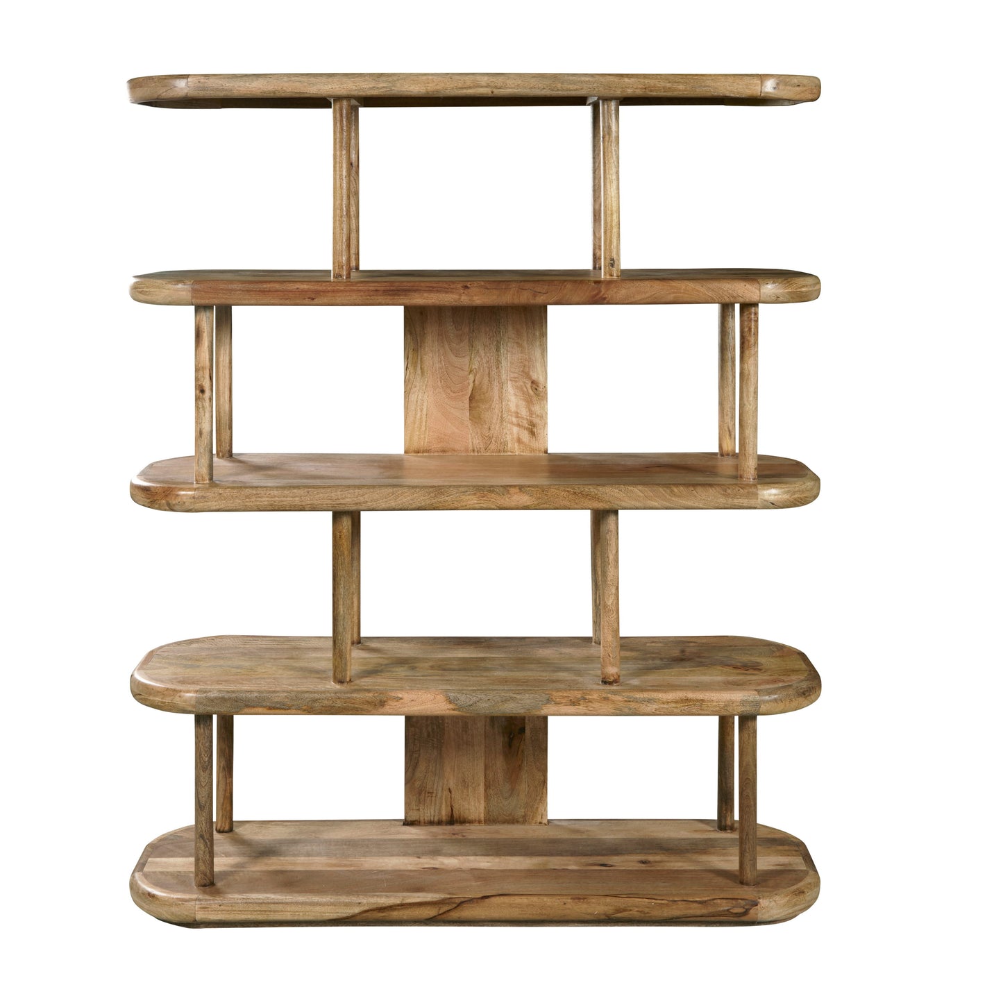 4-Shelf Open Display Bookcase - Natural