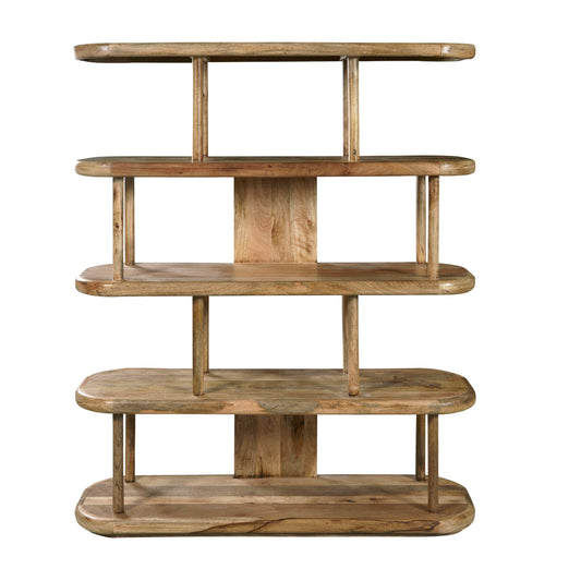 4-Shelf Open Display Bookcase - Natural