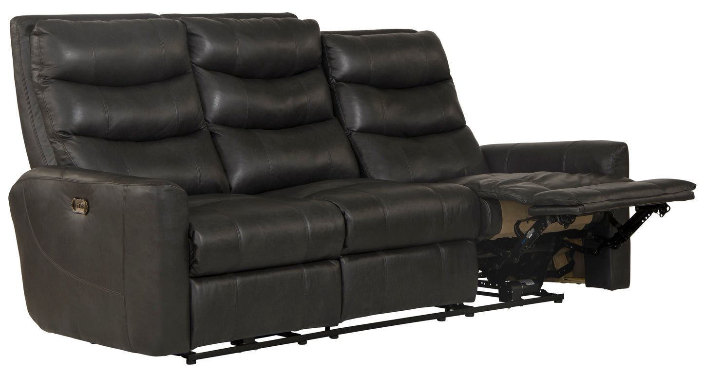 Bosa - Power Reclining Sofa - Charcoal - Leather