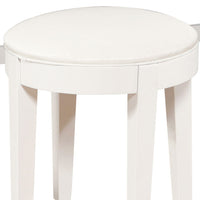 Bella White - Kids 3-Drawer Vanity Desk And Upholstered Stool Set - White