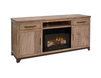 Natural Parota - 70" Electric Fireplace - Brown Cappuccino