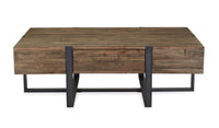 Prescott - Modern Reclaimed Wood Rectangular Cocktail Table - Rustic Honey