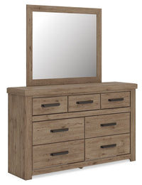 Oliandon - 3 Pc. - Queen Panel Bed, Dresser And Mirror - Light Brown