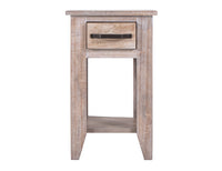 White Teak - Chairside Table - Ivory White