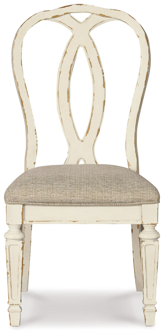 Realyn - Chipped White - Dining UPH Side Chair (Set of 2) - Ribbonback