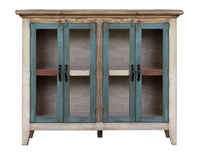 Antique - Console With 4 Glass Doors - Multicolor