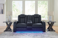 Fyne-dyme - Power Reclining Loveseat With Console/Adj Hdrst