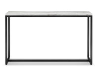 Torin - Rectangular Sofa Table - White Marble And Matte Black