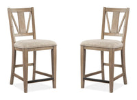 Paxton Place - Counter Chair With Upholstered Seat (Set of 2) - Dovetail Gray