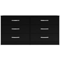 Finch - Black - Six Drawer Dresser - 29'' Height