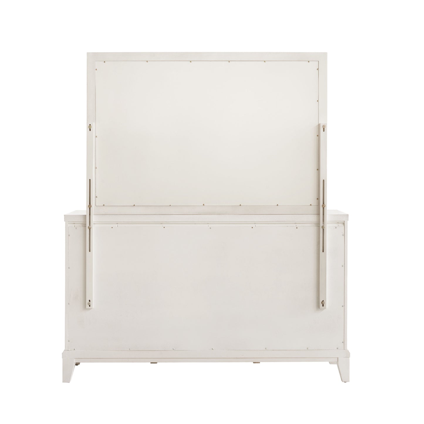 Madison - Beveled Dresser Mirror in a Grey-White Wash Finish - Natural